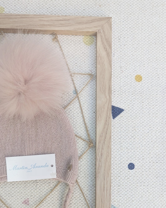 Gorro Punto Pelo Natural Taupe Rosa Empolvado - Martin Aranda