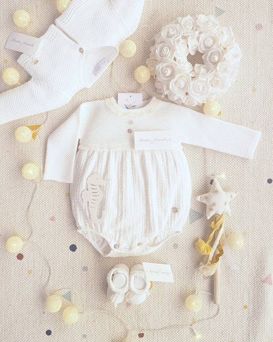 Pelele Ceremonia bebé Marfil - Martín Aranda