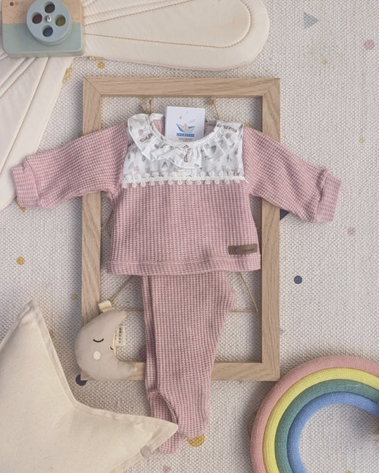 Conjunto Bebé niña Polaina Oslo Rosa Nude - Calamaro
