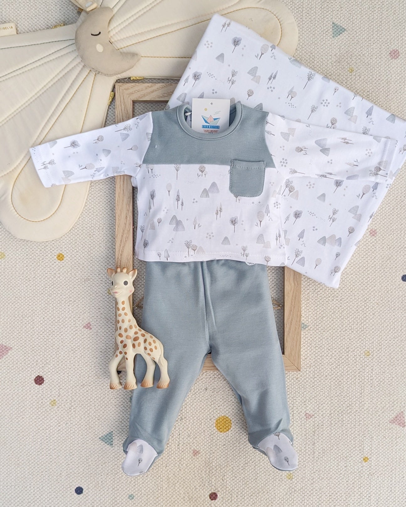 Pijama Ropa Babidu Rebajas Conjunto Polaina Canesú Lovely Azul