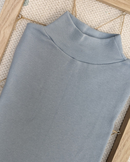 Camiseta semicisne pelito Azul Grisáceo