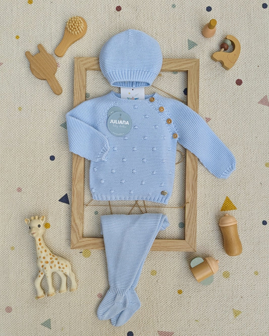 Conjunto Polaina Bodoques Celeste - Juliana