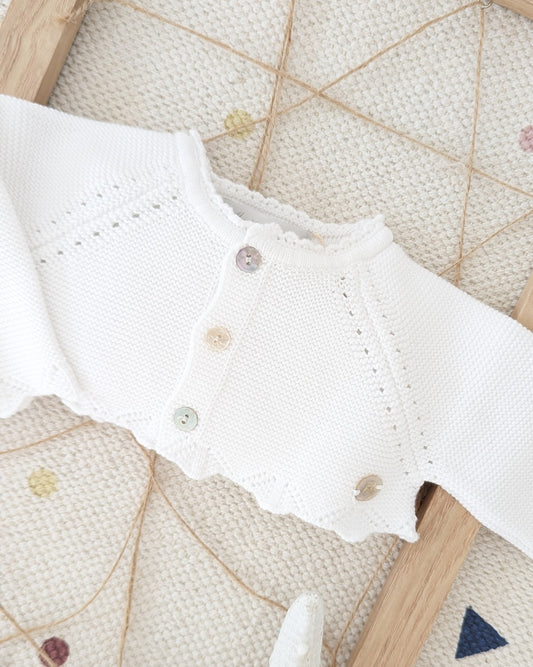 Cárdigan Corto Nel Blu Blanco - Martin Aranda