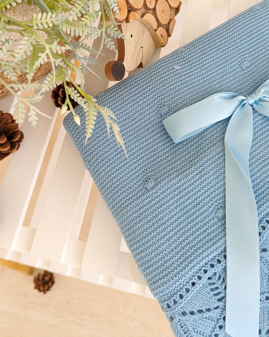 Chal Bodoques Ondas Azul Nube - Colección Arcoíris Juliana