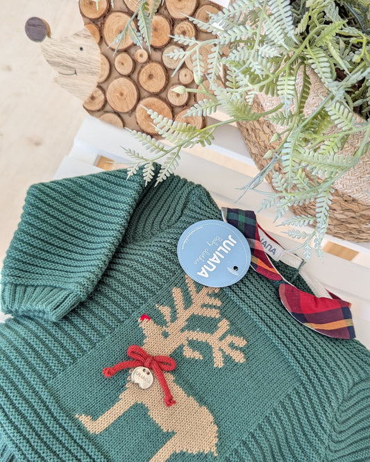 Conjunto Braga Cuadros Reno Verde Musgo - Colección Secreto Juliana