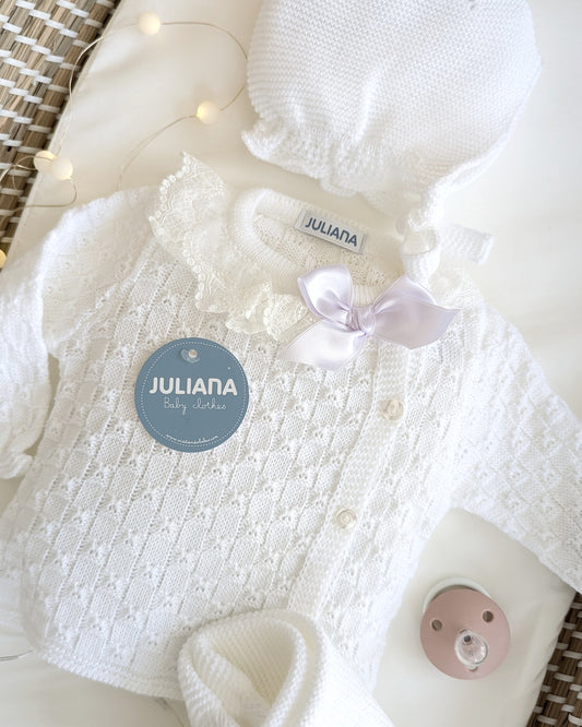 Primera Puesta Cuadritos Blanco - Colección Magia Juliana