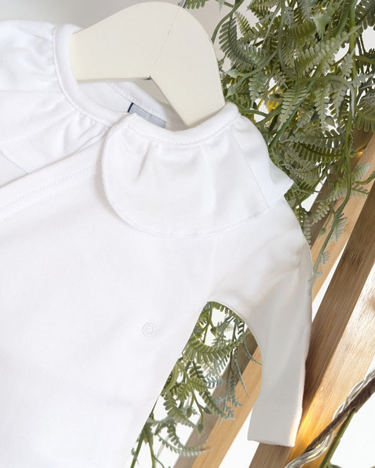 Body Cruzado Cuello Volante Blanco - Babidu