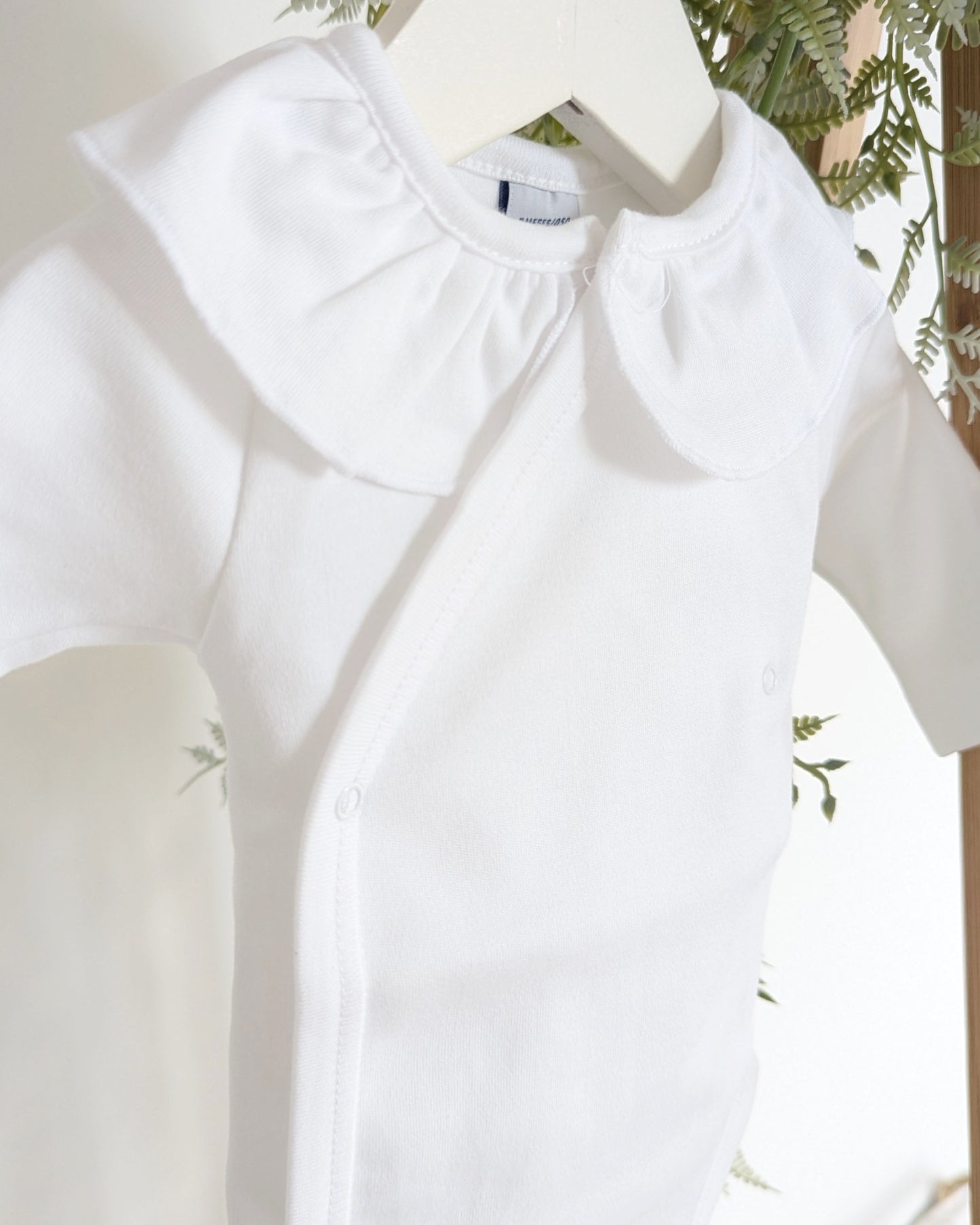 Body Cruzado Cuello Volante Blanco - Babidu