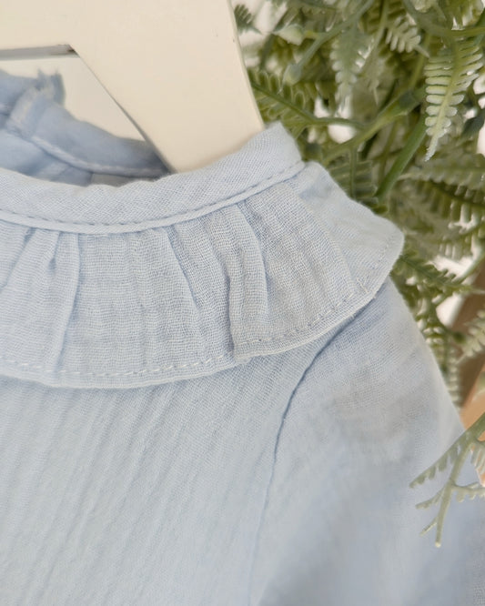 Body Cuello Volante Bambula Celeste - Babidu