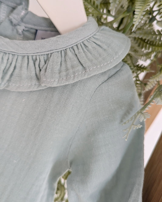 Body Cuello Volante Bambula Verde - Babidu