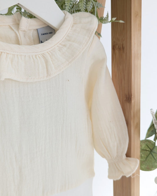 Body Cuello Volante Bambula Beige - Babidu