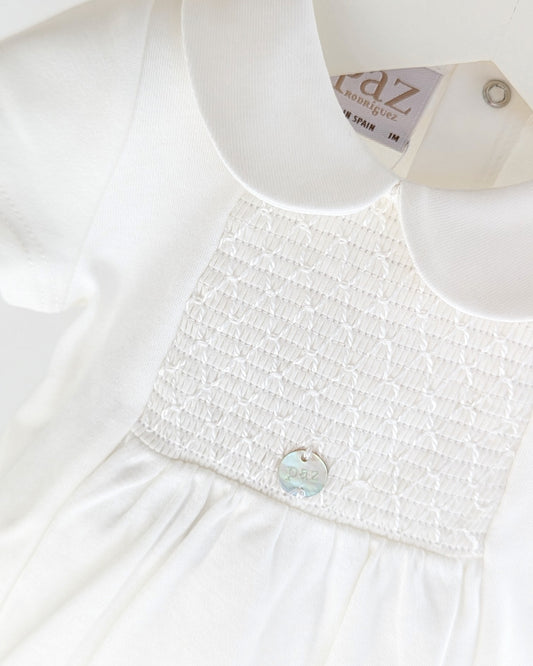 Pelele Corto Nido de Abeja Crudo - Paz Rodriguez