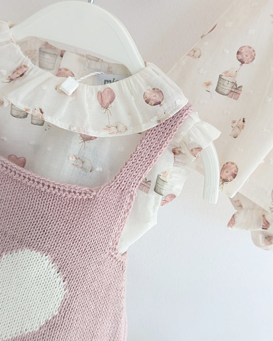 Conjunto Micolino Familia Dennise Rosa Empolvado - Micolino