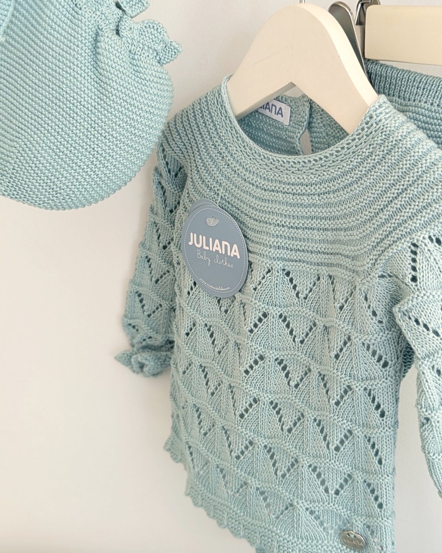 Conjunto Polaina Uves Canesú Verde Agua - Juliana