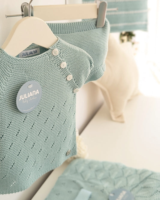 Conjunto Braga Punto Calado Verde agua - Colección Garbí de Juliana