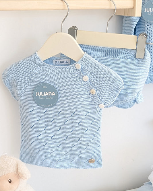 Conjunto Braga Punto Calado Celeste - Colección Garbí de Juliana