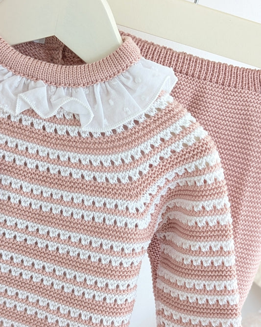 Conjunto Polaina Pasacintas Cuello Plumeti Maquillaje - Colección Mel Temi de Juliana