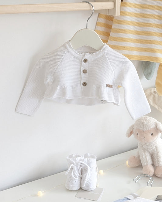 Cárdigan Volante Melara Blanco - Martin Aranda