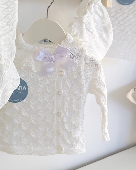 Conjunto Polaina Calado Lazo Blanco - Colección Tramontana de Juliana