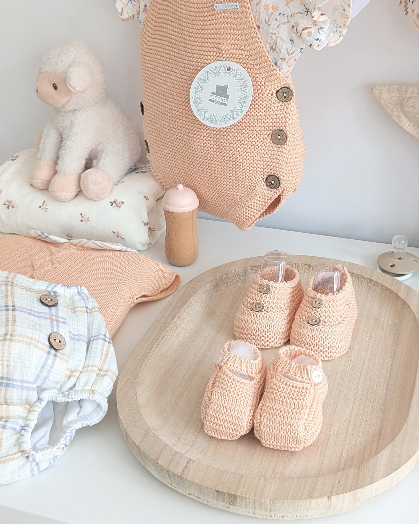 Sandalia Botones Melocotón Familia Honey Peach - Pangasa Baby