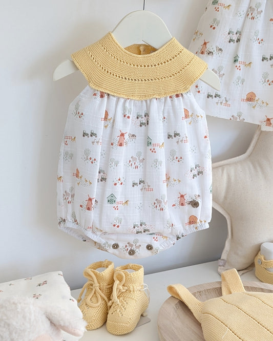 Pelele Punto Tela Melara Amarillo - Martin Aranda