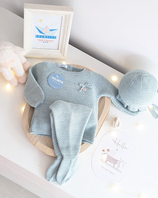 Conjunto Polaina Recogidas Verde Menta - Colección Piano de Juliana