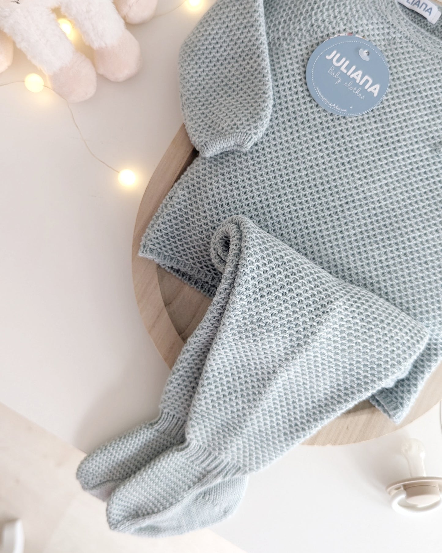 Conjunto Polaina Recogidas Verde Menta - Colección Piano de Juliana