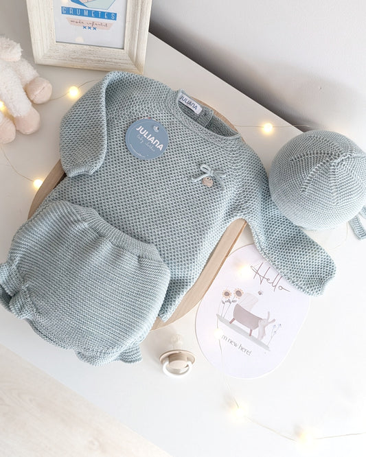 Conjunto Braga Punto Recogidas Verde Menta - Colección Piano de Juliana