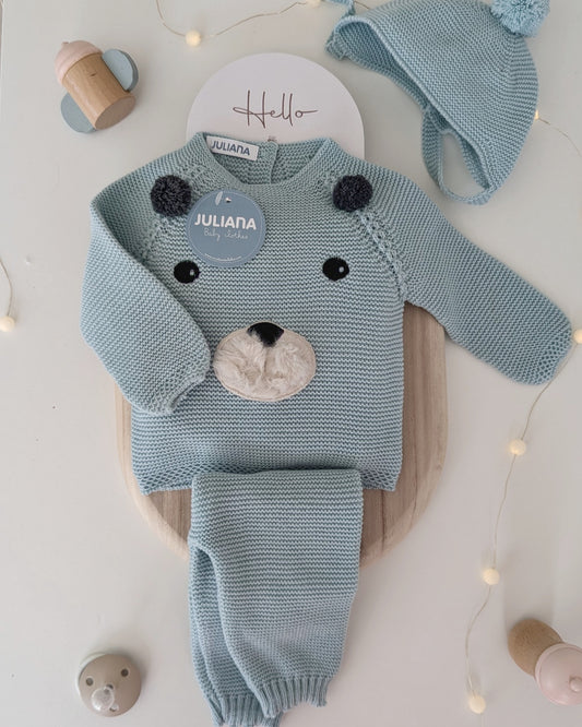 Conjunto Pantalon Oso Verdeagua - Colección Cuento de Juliana