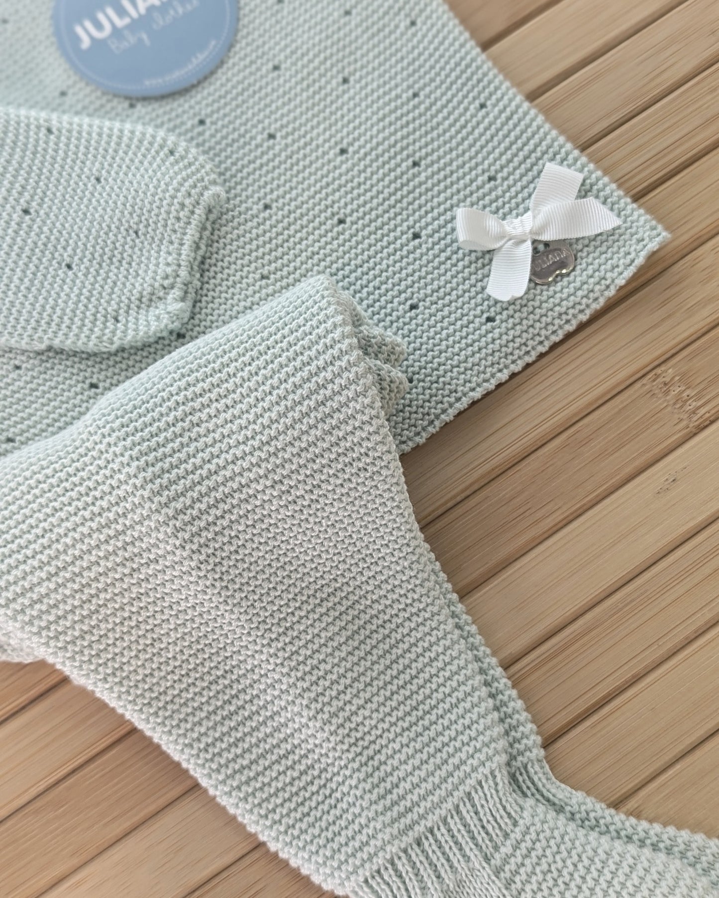 Conjunto Polaina Calado Lazo Verde Mar - Colección Bora de Juliana