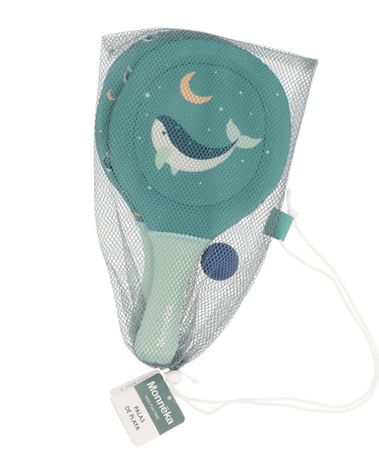 Palas de Playa Neopreno WHALE TEAL con Pelota - Tutete