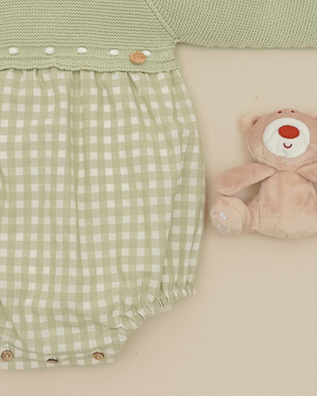 Pelele Cuadros Verde Hoja 🍃 Baby Leaves - Pangasa Baby