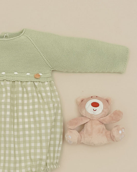 Pelele Cuadros Verde Hoja 🍃 Baby Leaves - Pangasa Baby