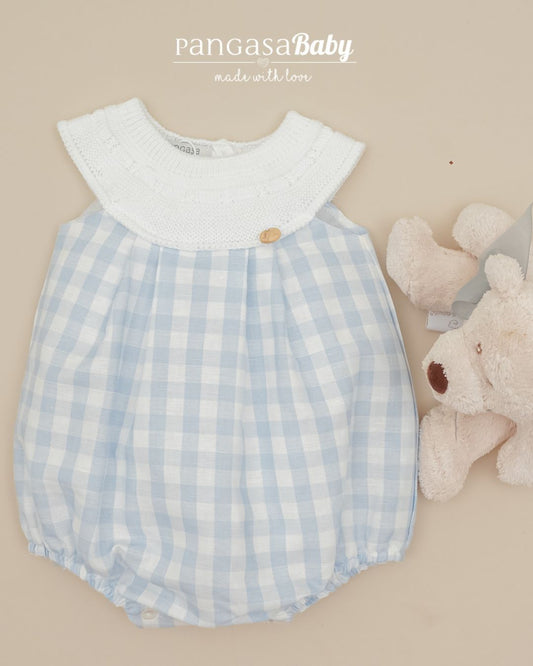 Pelele Moceta Cuadros Blanco 2601313 - Pangasa Baby