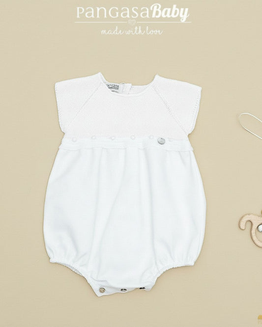 Pelele Piqué Blanco 2601110 - Pangasa Baby