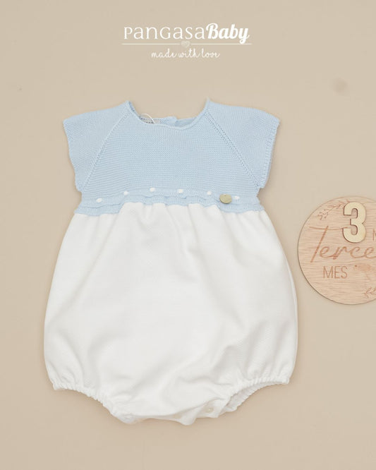 Pelele Piqué Celeste Bebé 2601110 - Pangasa Baby