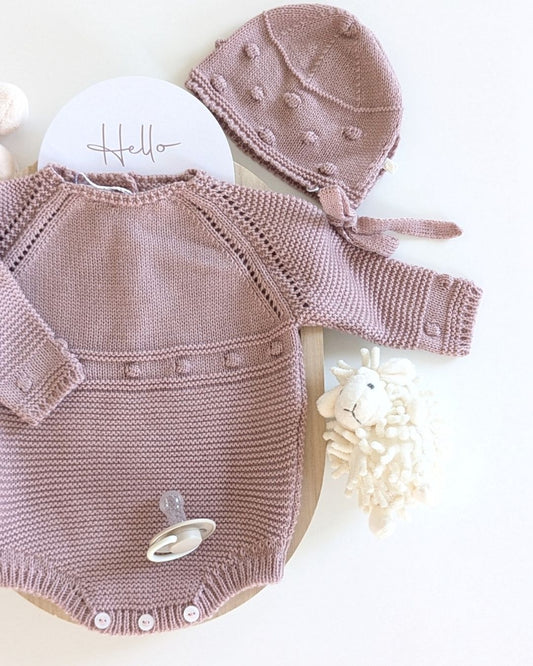 Pelele Punto Con Capota Maquillaje / Piedra del Sol - Micolino