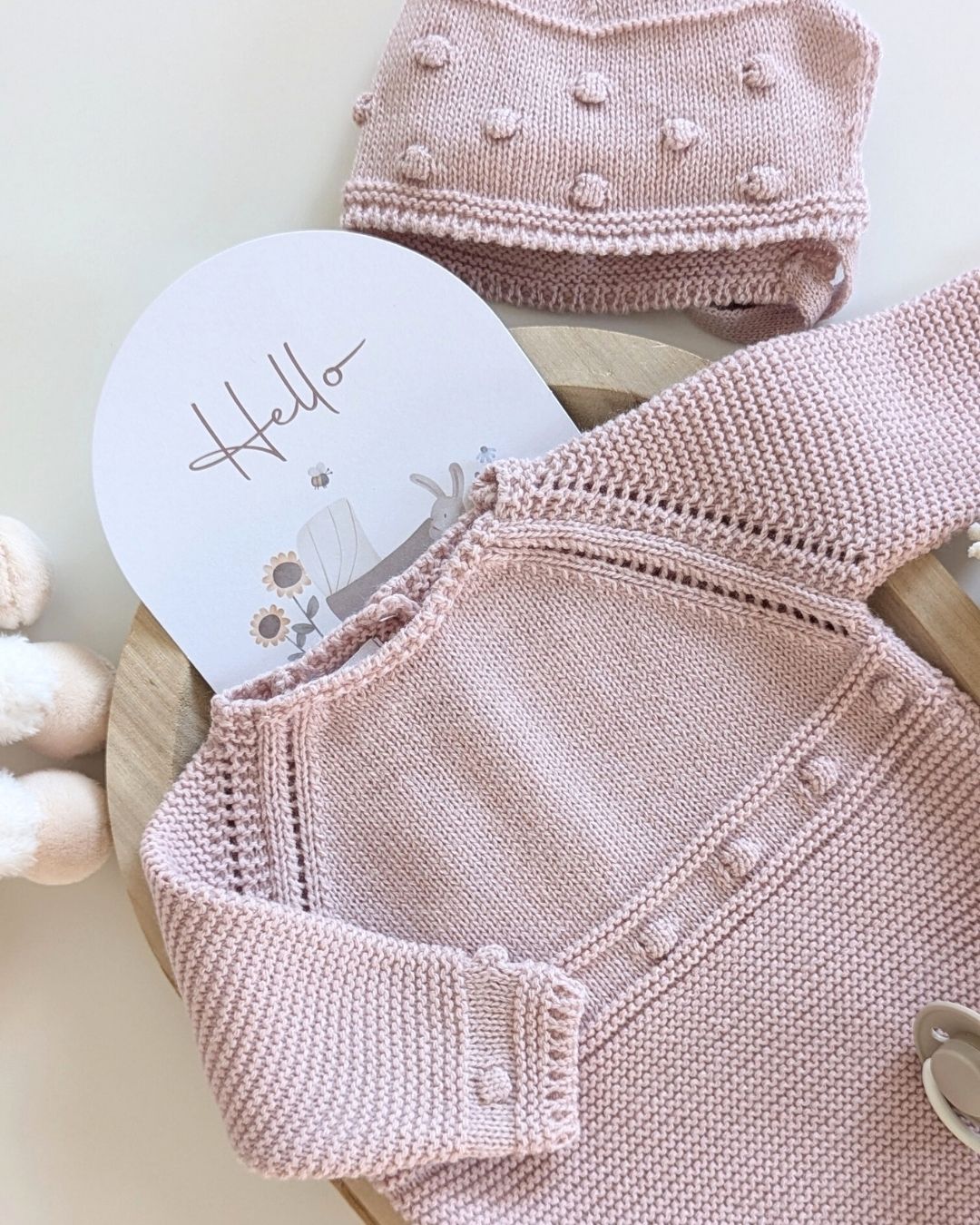 Pelele Punto Con Capota Rosa Empolvado - Micolino