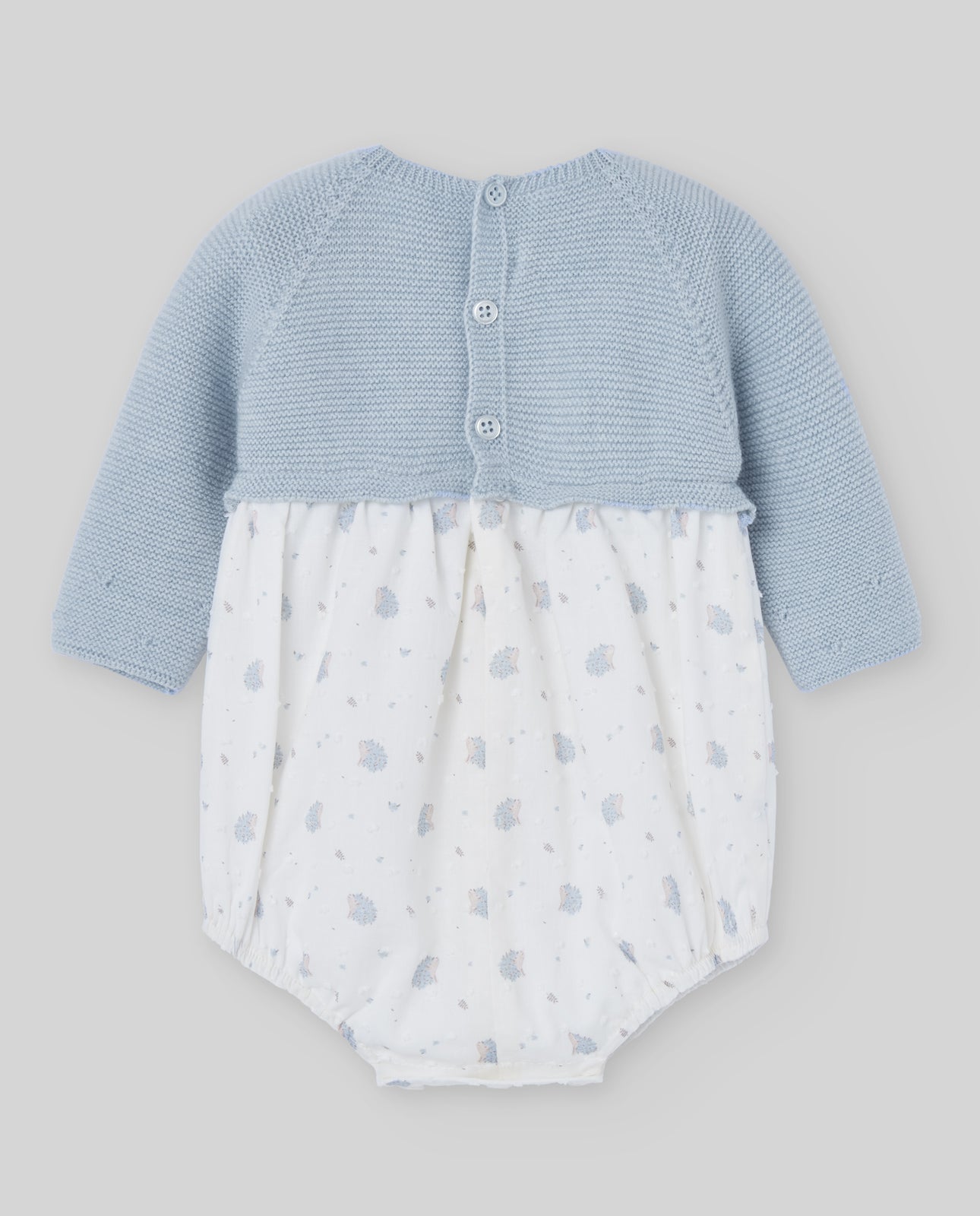 Pelele Punto y Tela Plumety Azul Tiza - Paz Rodriguez Referencia 005-102906