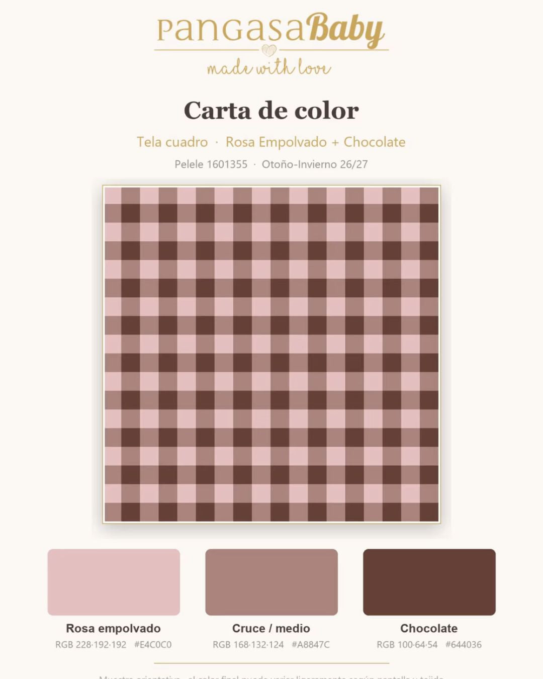 Pelele Tela Cuadros Rosa Empolvado - Chocolatte Collection Pangasa Baby