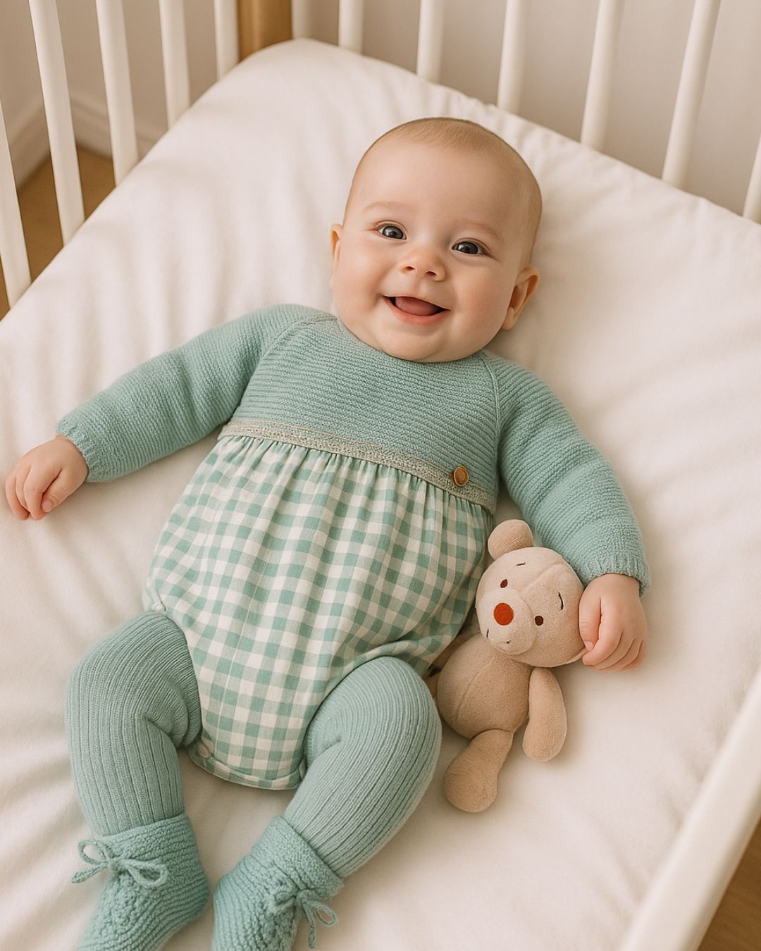 Pelele Cuadros VP Verde Empolvado Pangasa Baby – Tienda Grumetes