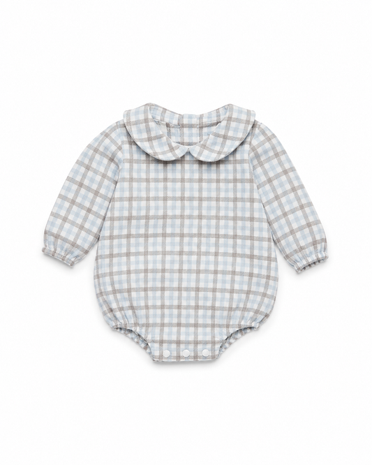 Pelele Tela Cuadros Azul - Colección Nido Juliana