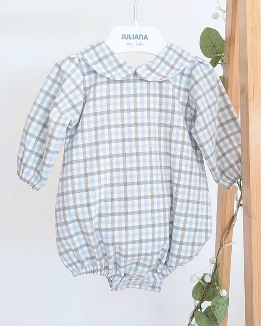 Pelele Tela Cuadros Azul - Colección Nido Juliana