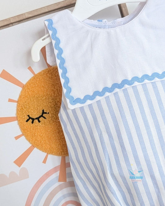 Pelele bebé Rayas Cielo 🍋 Colección Limonada - Juliana