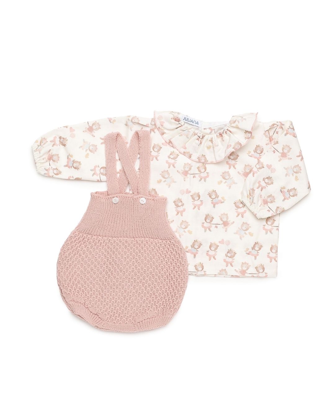 Peto Con Camisa Muñecas Rosa Empolvado - Colección Larina Juliana