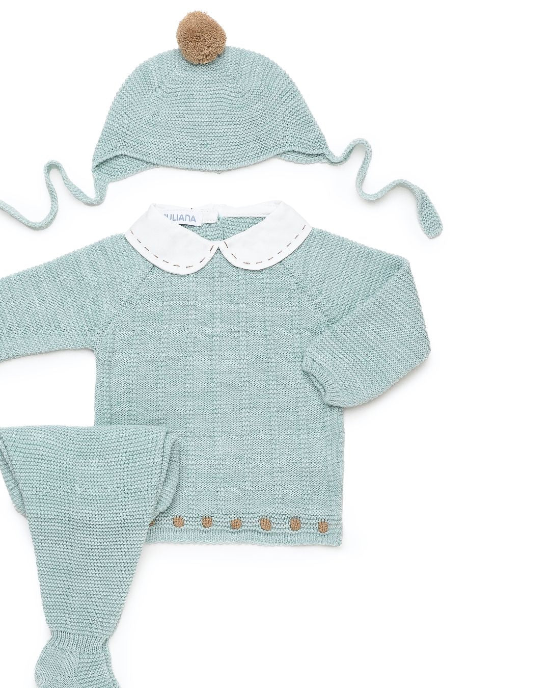 Primera Puesta Cuello Bebé Bodoques Menta - Colección Paramo Juliana