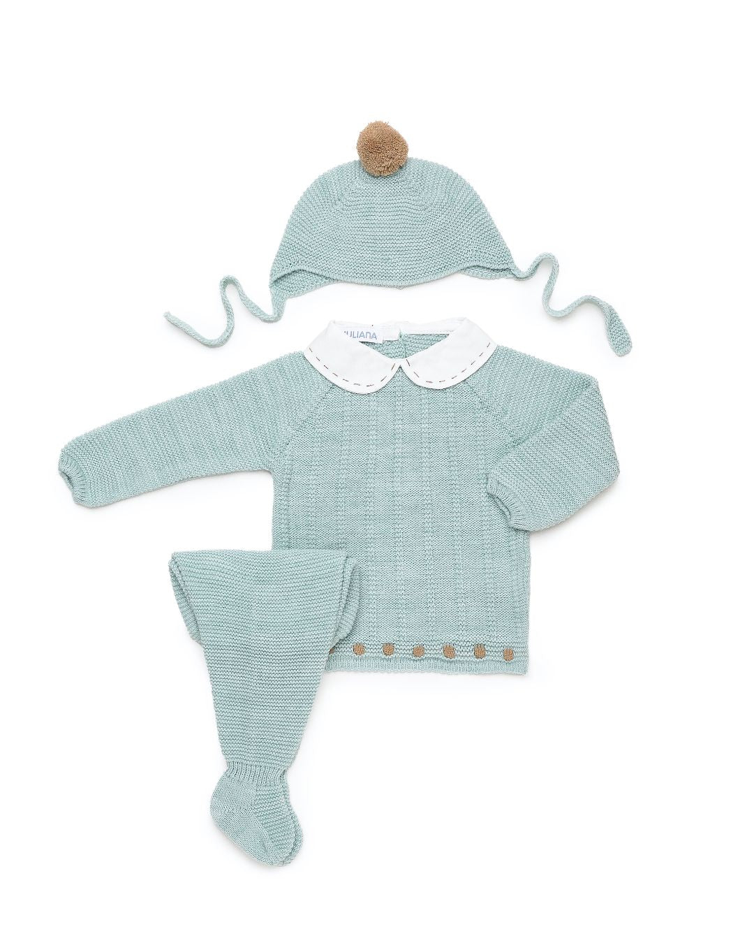 Primera Puesta Cuello Bebé Bodoques Menta - Colección Paramo Juliana