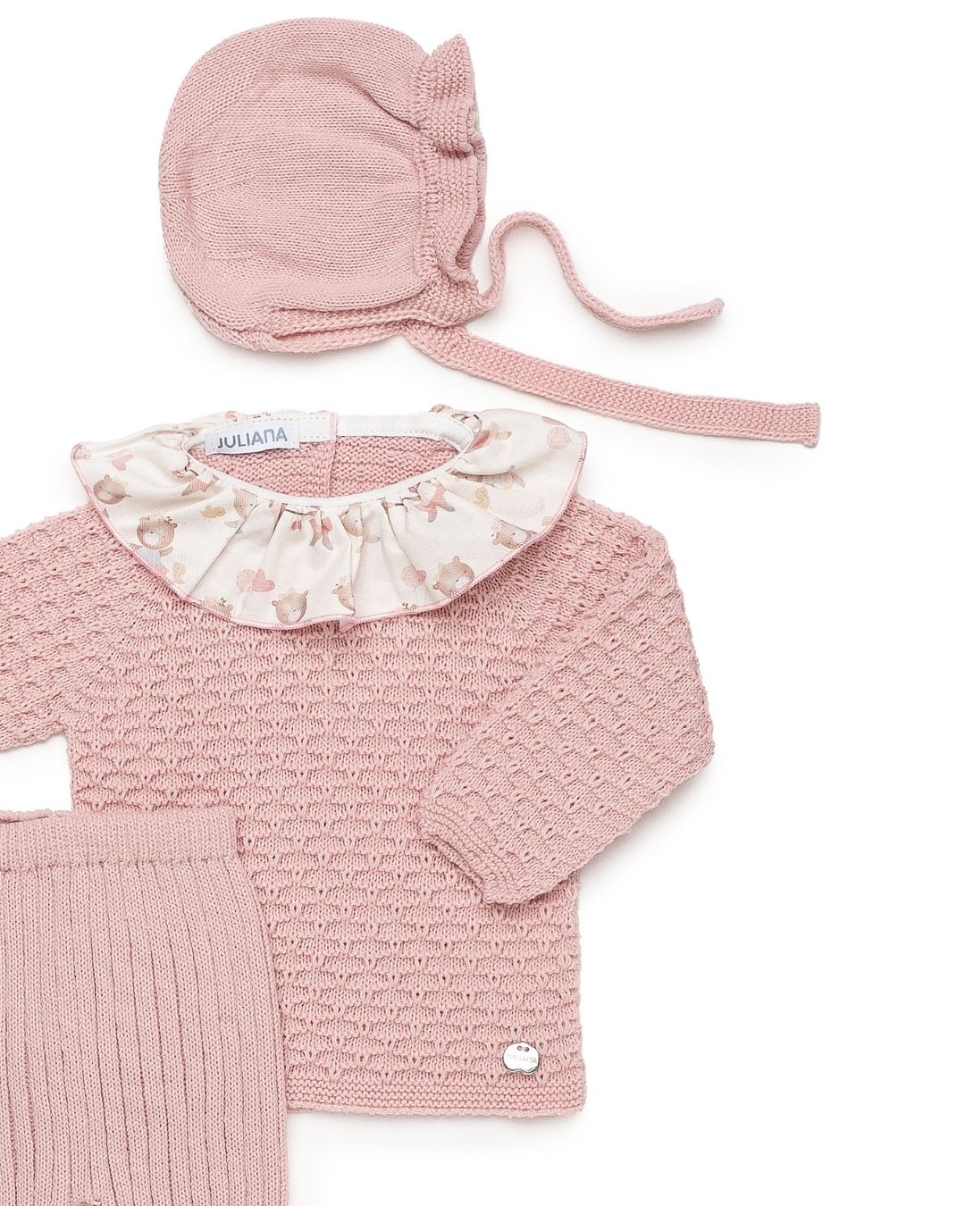 Primera Puesta Cuello Volante Muñecas Rosa Empolvado - Colección Larina Juliana