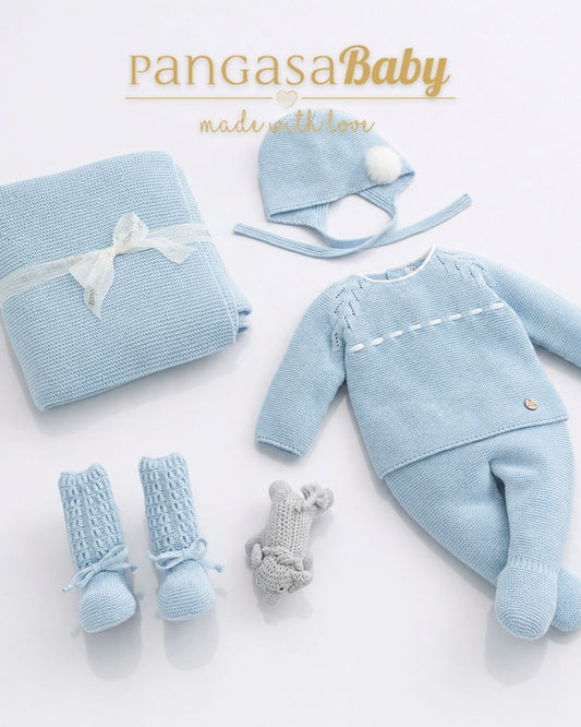 Primera Puesta Soft Celeste Empolvado - Soft Collection Pangasa Baby