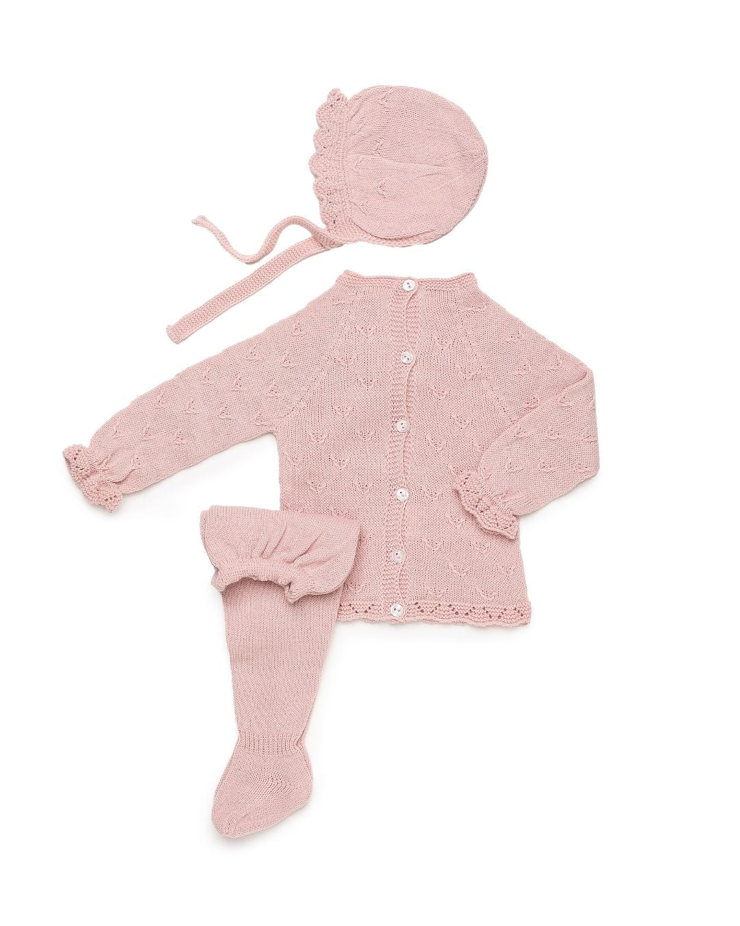 Primera Puesta Uves Lazo Rosa Empolvado - Colección Larina Juliana